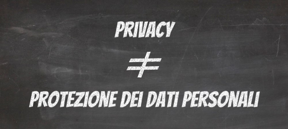 testo privacy diverso da protezione dati personali